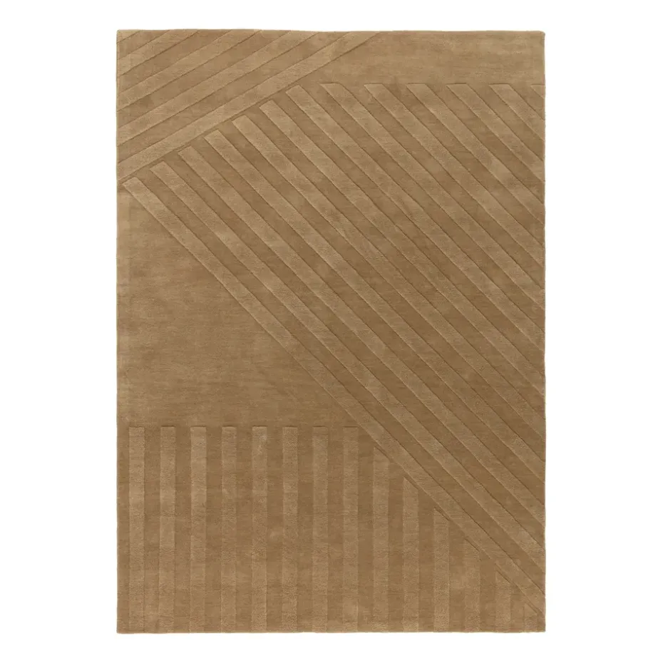 Tapis en laine Levels stripes beige, 200x300 cm