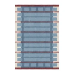 Tapis en laine Röllakan Iris, Petrol, 180x270 cm