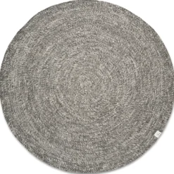Tapis en laine rond Merino Ø160 cm, Gris