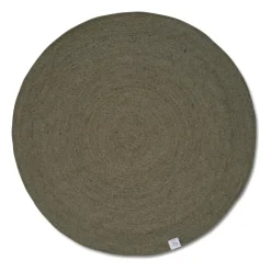 Tapis en laine rond Merino Ø160 cm, Dark green
