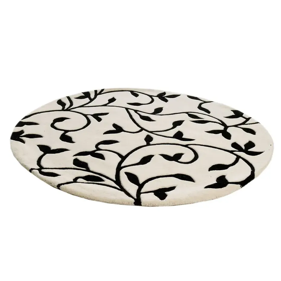 Tapis Grow blanc-noir rond, ø180 cm
