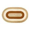 Tapis ovale en jute rayé Elin, 92x150 cm, Brique
