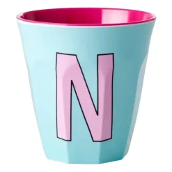 Tasse en mélamine Rice medium lettre N 30 cl, Mint