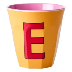 Tasse en mélamine Rice medium lettre E 30 cl, Apricot