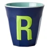 Tasse en mélamine Rice medium lettre K 30 cl, Apricot