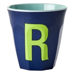 Tasse en mélamine Rice medium lettre R 30 cl, Dark blue