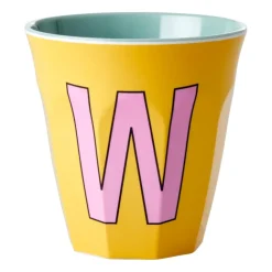 Tasse en mélamine Rice medium lettre U 30 cl, Apricot