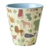 Tasse en mélamine Rice medium, Sweet Jungle Print-Soft blue