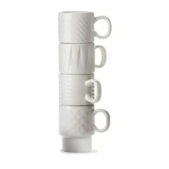 Tasse à espresso Coffee & More, lot de 4, Blanc