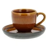 Tasse à expresso et soucoupe Bitz 7 cl, Ambre-noir