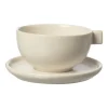 Tasse à thé avec soucoupe Ernst 7,5 cm, Blanc sable