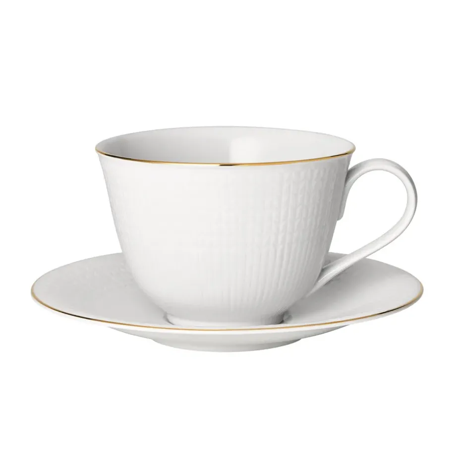 Tasse à thé avec soucoupe Swedish Grace Gala, Blanc