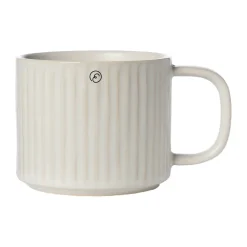 Tasse à thé Ernst striée 36 cl, Blanc naturel