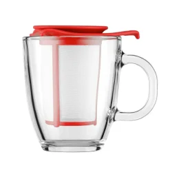 Tasse à thé Yo-Yo avec filtre, rouge