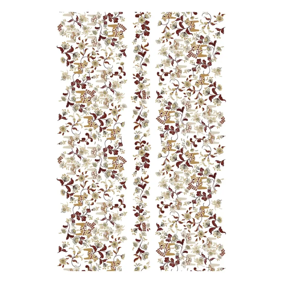 Tissu Leksand Bård, Rouge;Beige