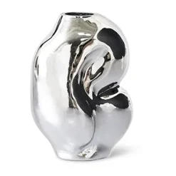 Vase Gleam small, Chrome