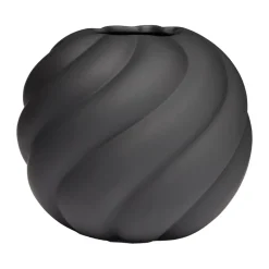 Vase Twist ball 20 cm, Black