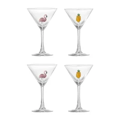 Verre à cocktail Misa 17 cl Lot de 4, Clear-flamingo, clear-pineapple