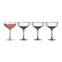 Verre à cocktail Palermo Gold 31,5 cl, lot de 4, Transparent-or