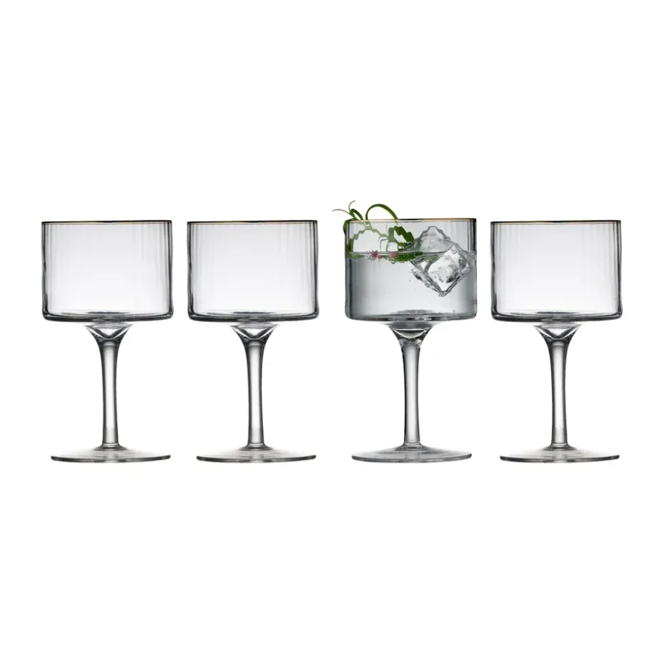 Verre à gin tonic Palermo Gold 32 cl, lot de 4, Transparent-or