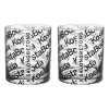 Verre Salong Betong Old Fashioned 28 cl, lot de 2, Noir transparent