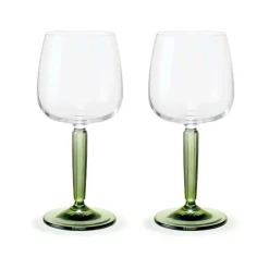 Verre à vin blanc Hammershøi 35 cl Lot de 2, Transparent-vert