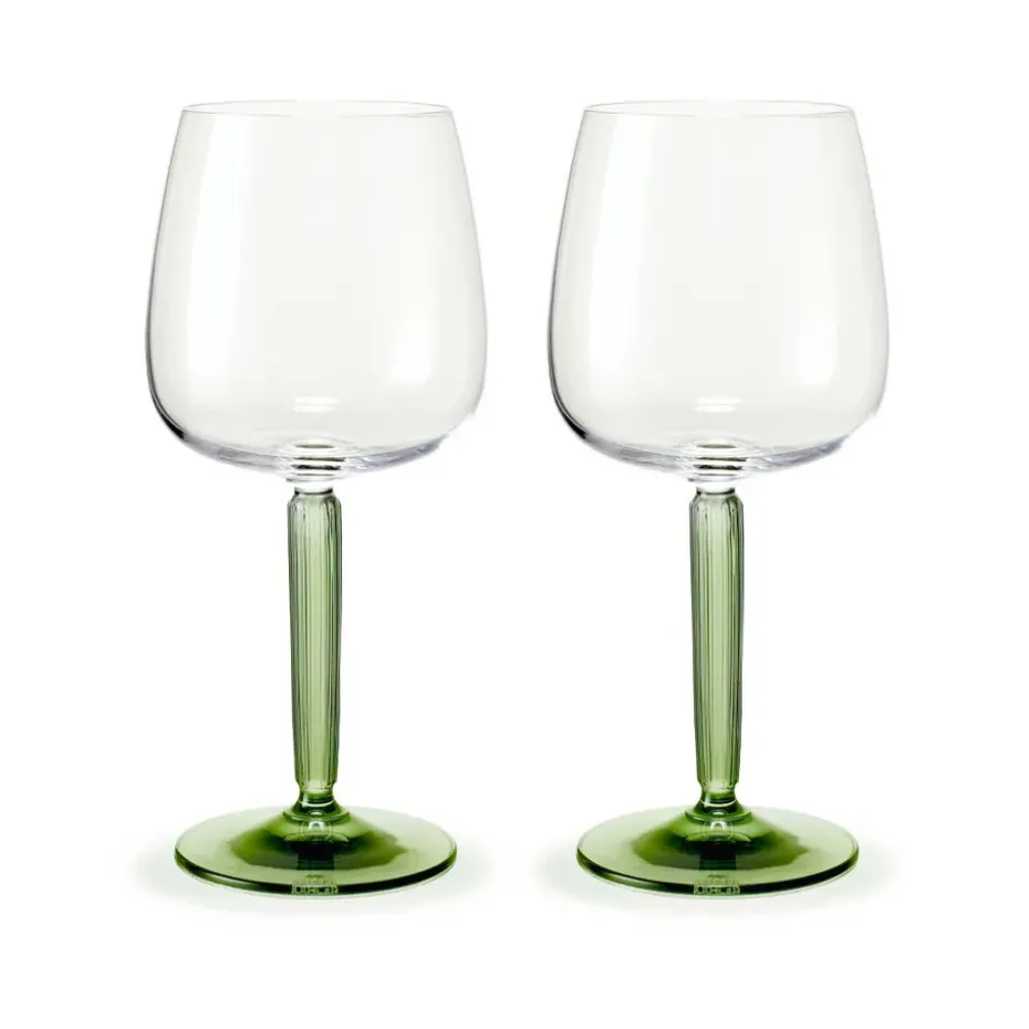 Verre à vin rouge Hammershøi 49 cl Lot de 2, Transparent-vert