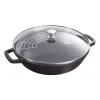 Wok avec couvercle en verre Ø30 cm 4,4 L, Noir